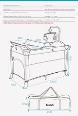 IMBABY Baby Bed Portable Baby Cribs with Diaper Table Baby Nest Double Decker Baby Sleep Cradle Multifunctional Playpen Crib