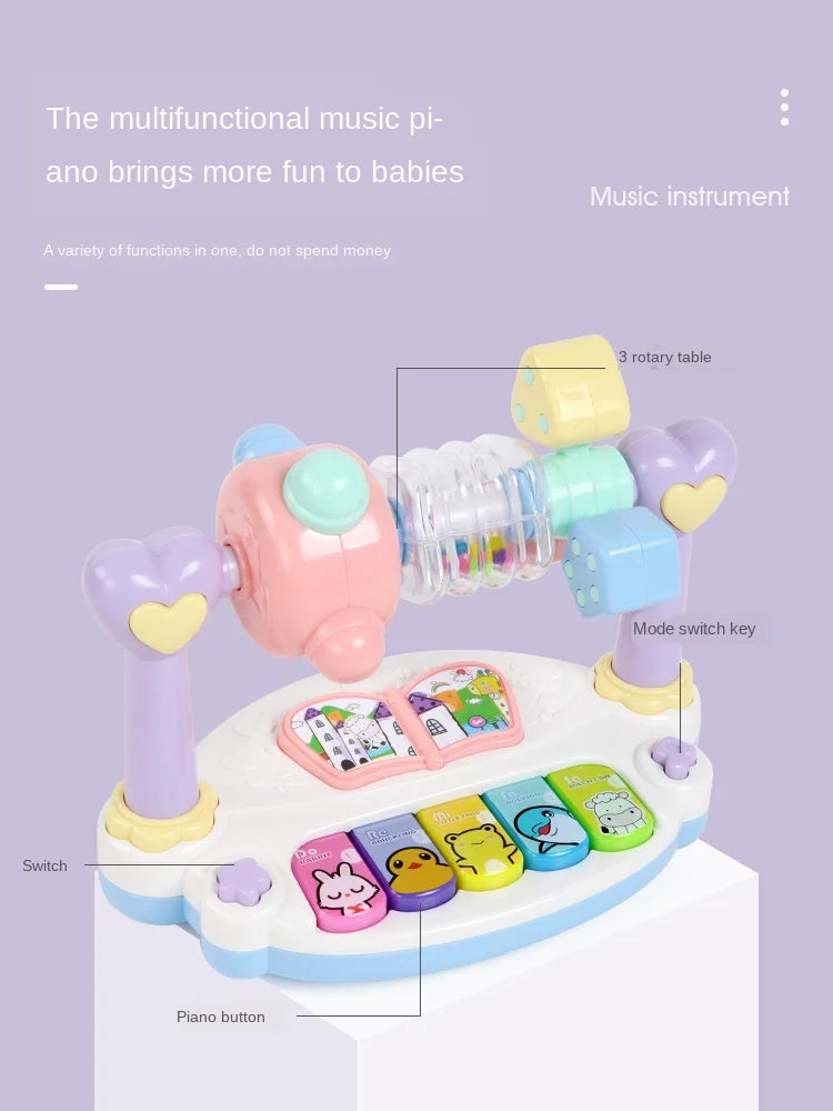 Baby Toys Rotating Music Piano with Light Sound 12 to24 Months Educational Toys Animals Sounding Keyboard Kids Playing Type Gift