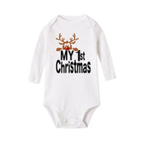 My First Christmas Reindeer Print Baby Onsies Jumpsuit