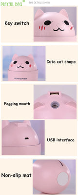 New Fashion Children's Toys!Lovely cat modeling Air Humidifier with LED night light USB charging