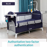 IMBABY Baby Bed Portable Baby Cribs with Diaper Table Baby Nest Double Decker Baby Sleep Cradle Multifunctional Playpen Crib