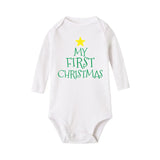 My First Christmas Reindeer Print Baby Onsies Jumpsuit