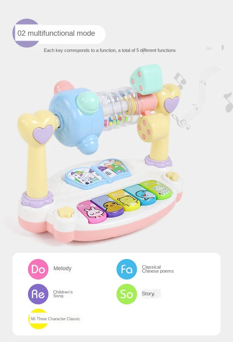 Baby Toys Rotating Music Piano with Light Sound 12 to24 Months Educational Toys Animals Sounding Keyboard Kids Playing Type Gift