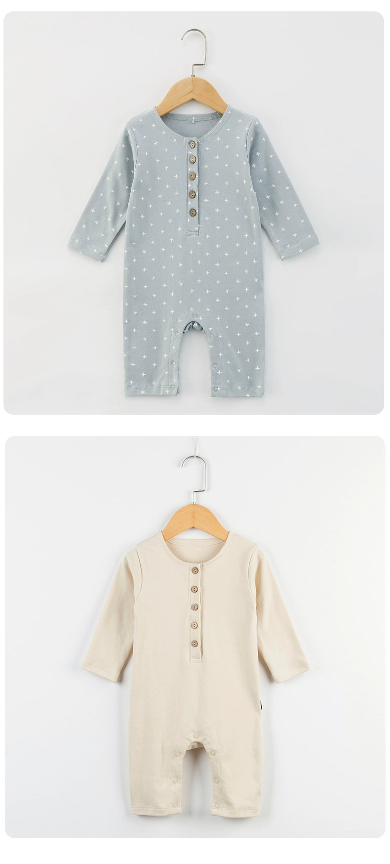 Nordic Style Cotton Spring and Autumn Baby Boy Base Bodysuit