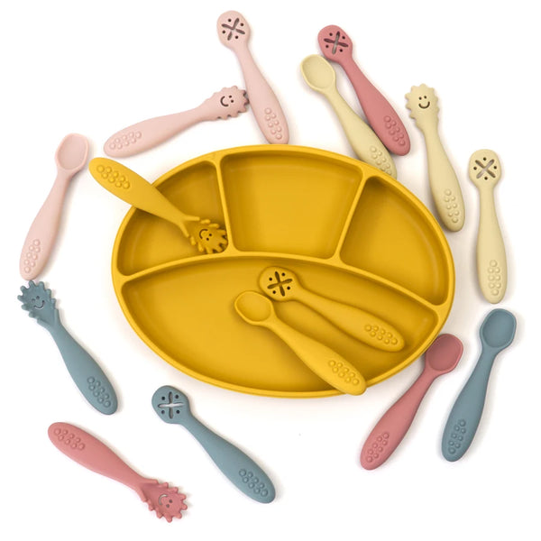 3PCS Cute Baby Learning Spoons Utensils Set Newborn Feeding Spoon Set Toddler Scoop Weaning Cutlery Children‘s Tableware