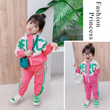 New Arrival Hot Kid Tracksuit Boys Girls Clothing Sets Fashion Casual Long Sleeve Letter Zipper Oufit Infant Clothes Baby Pants