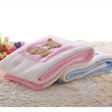 Baby Blanket Winter Coral Velvet Soft Skin Kid Sleeping Sheets Baby Stroller Windproof Warm Bear Multi-functional Cover Blanket