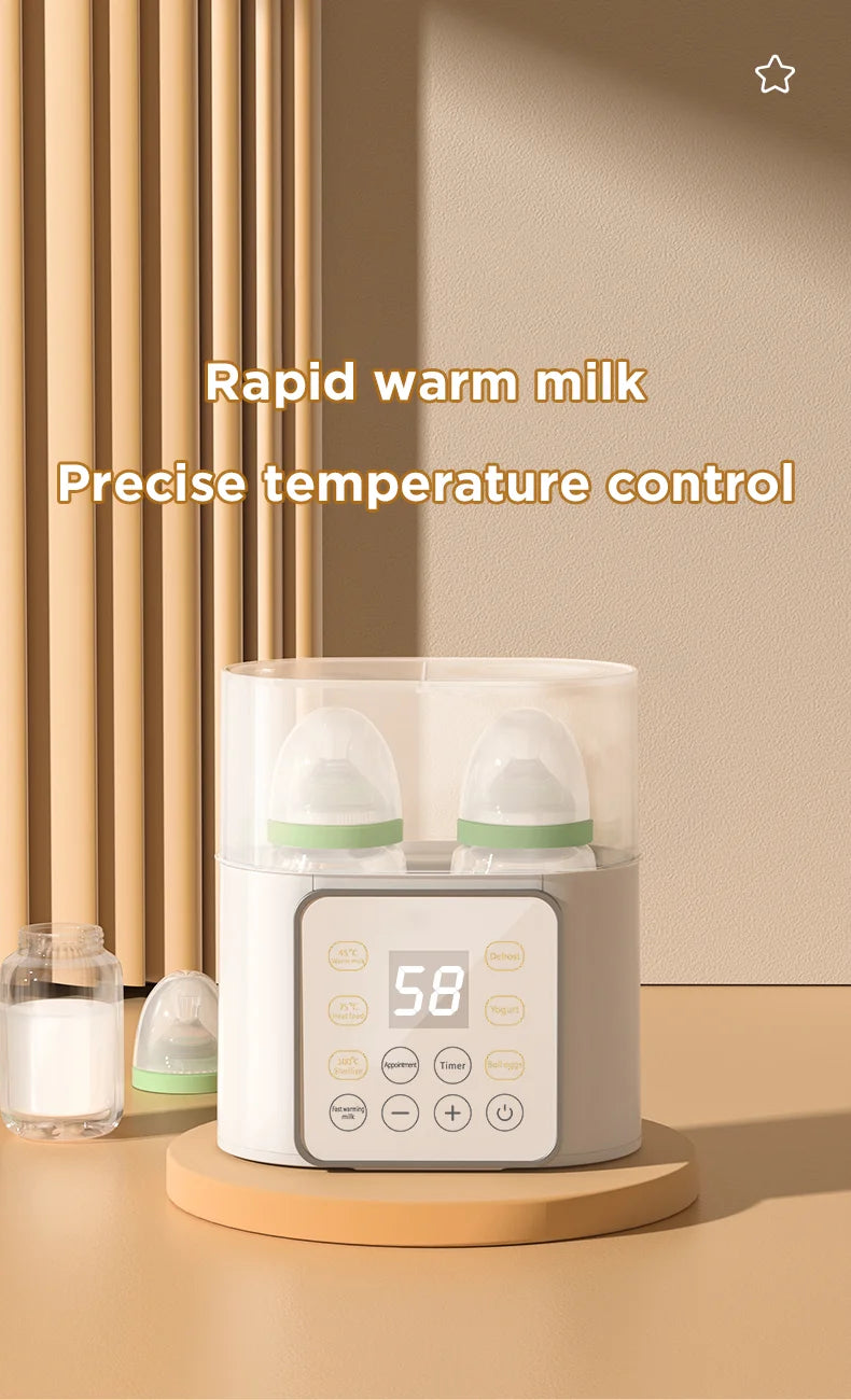 Portable Milk Warming Baby Bottle Warmer And Sterilizer Smart Double Formula Milk Feeding Bottle Warmer