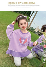 Sanrio Kuromi Printed Girl's Sweatshirts Sets Children's Casual Pullovers Pants Two Piece Kids Tracksuits Teen Girls Sport Suits