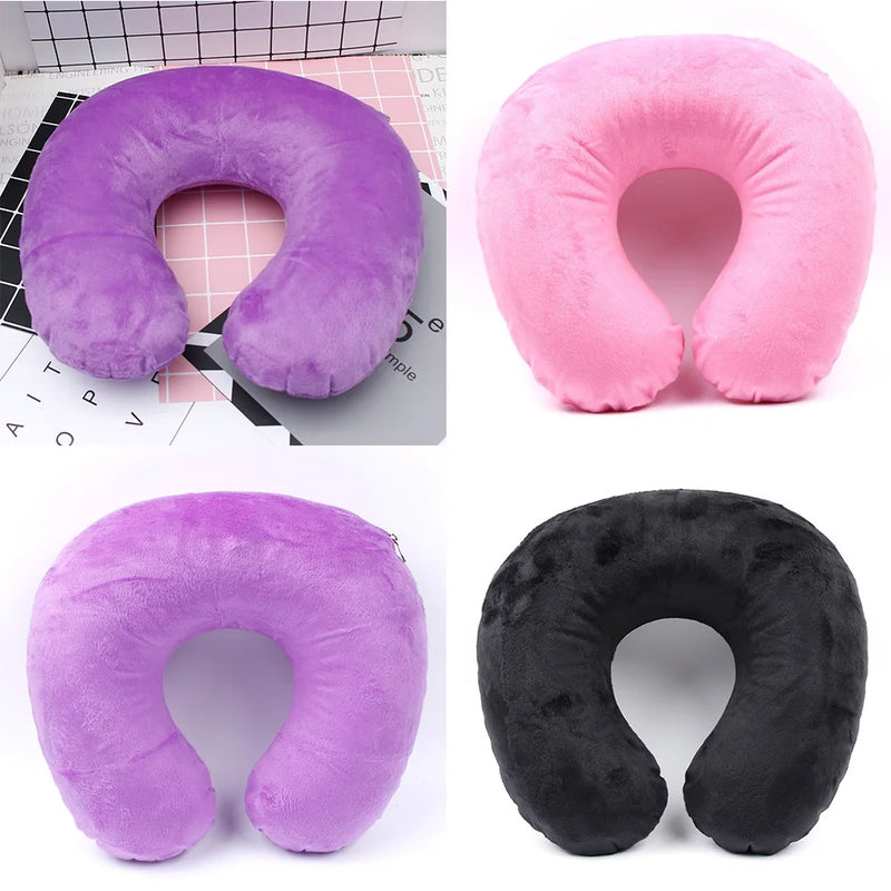 U-shaped Travel Pillow Car Air Flight Office Inflatable Neck Pillow