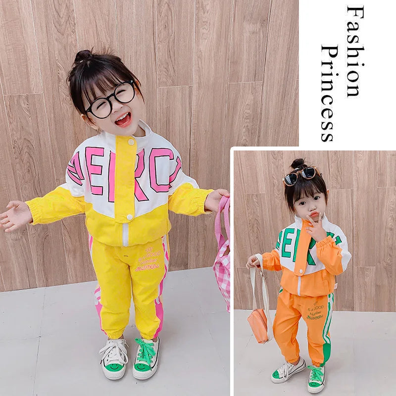 New Arrival Hot Kid Tracksuit Boys Girls Clothing Sets Fashion Casual Long Sleeve Letter Zipper Oufit Infant Clothes Baby Pants