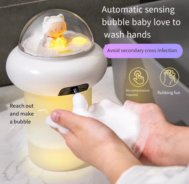 Smart Automatic Sensor Hand Sanitizer Household Foam Hand Sanitizer  With Ambient Night Light  Portable  USB Charging