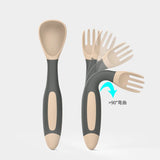 Utensils Baby Fruit Fork Spoon Elbow Spoon PP Soft Head Children's Feeding Training Tableware Set