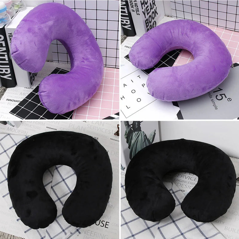 U-shaped Travel Pillow Car Air Flight Office Inflatable Neck Pillow