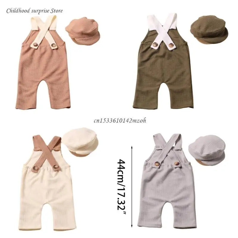 Infant Photography Props Hat & Suspender Pants Photo Suit Photostudio Props Universal Newborn Costume Shower Dropship