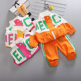 New Arrival Hot Kid Tracksuit Boys Girls Clothing Sets Fashion Casual Long Sleeve Letter Zipper Oufit Infant Clothes Baby Pants