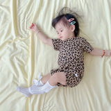 Stylish Comfortable Casual Leopard Print Baby Rompers Cute Summer Wear for Girls and Boys Soft Cotton One-Piece Bodysuit 0-24M