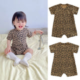 Stylish Comfortable Casual Leopard Print Baby Rompers Cute Summer Wear for Girls and Boys Soft Cotton One-Piece Bodysuit 0-24M