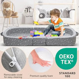 Portable 2-in-1 Toddler Travel Bed Folding Floor Cot Sleeping and Storage Holster Lightweight and Breathable With Exclusive