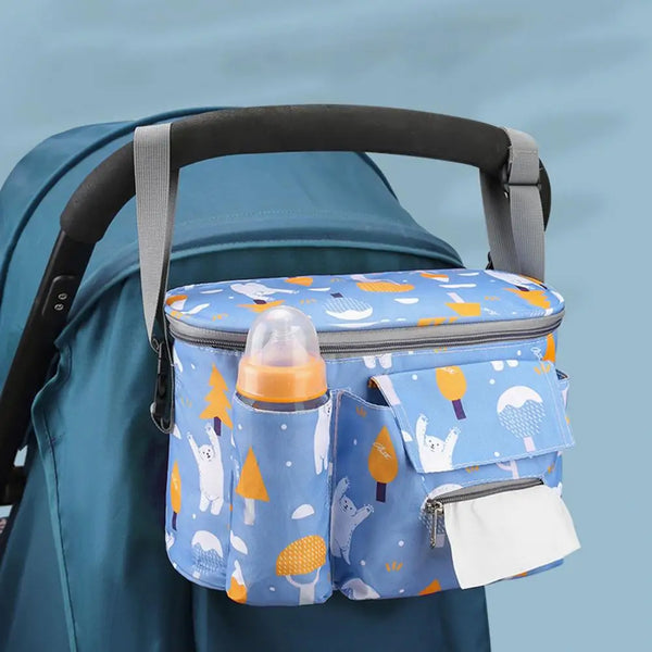 Baby Stroller Organizer Bag Waterproof Nylon Large Capacity Bottle Holder Pocket Mummy Bag Nappy Diaper Bag For Trip