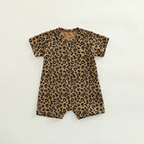 Stylish Comfortable Casual Leopard Print Baby Rompers Cute Summer Wear for Girls and Boys Soft Cotton One-Piece Bodysuit 0-24M