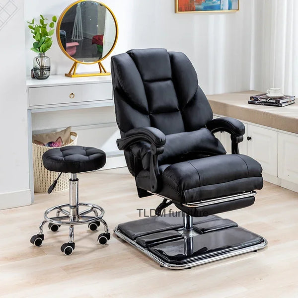 Barbershop Luxury Salon Chair Leather Vintage Portable Reclinable Salon Chair