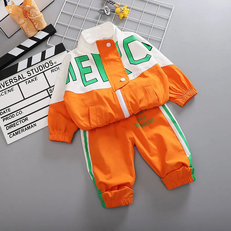 New Arrival Hot Kid Tracksuit Boys Girls Clothing Sets Fashion Casual Long Sleeve Letter Zipper Oufit Infant Clothes Baby Pants